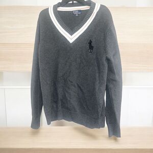 ✨Polo by Ralph Lauren Blue Label Large Logo Grey Sz XXL Sweater✨